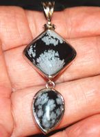 Halskette D-874 – Schneeflocken Obsidian