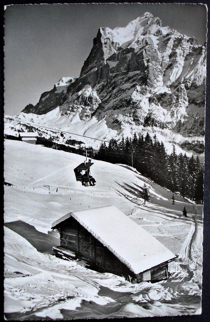 Ansichtskarten: GRINDELWALD Sesselbahn - First mit Wetterhorn – Gebraucht aus Jona von philajona