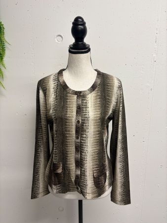 Marc Cain Cardigan 40 animal Optik braun Viskose Seide
