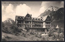 AK Grimmialp, Hotel mit Seehorn, 1909