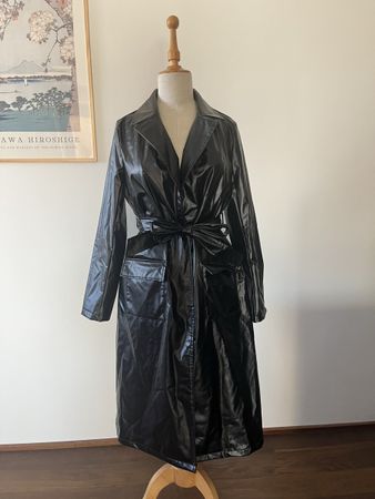 Lange Kunstleder Jacke