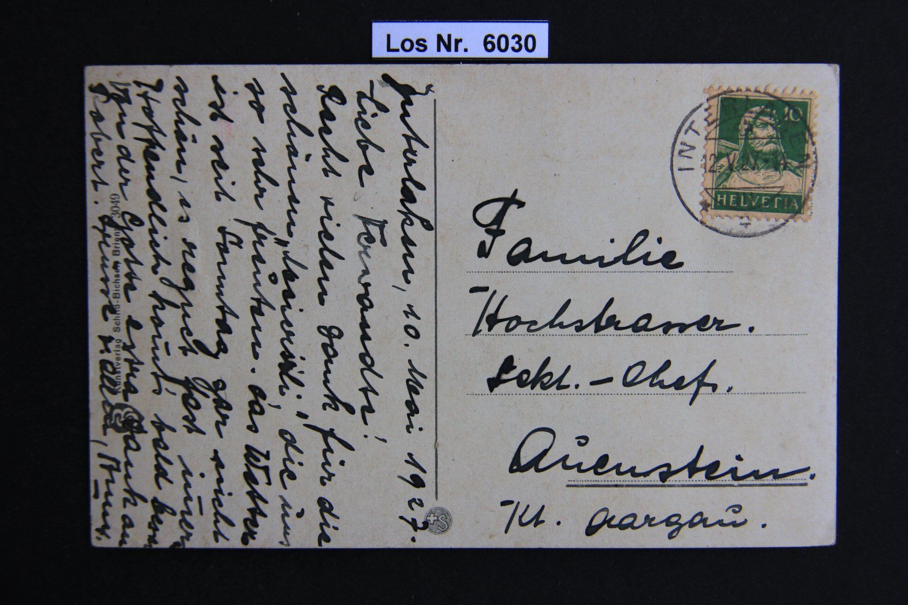 Cartoline postali: Ansichtskarte Interlaken 20iger Jahre               Los 6030 – Usato da Volken venduto da jukon65 1