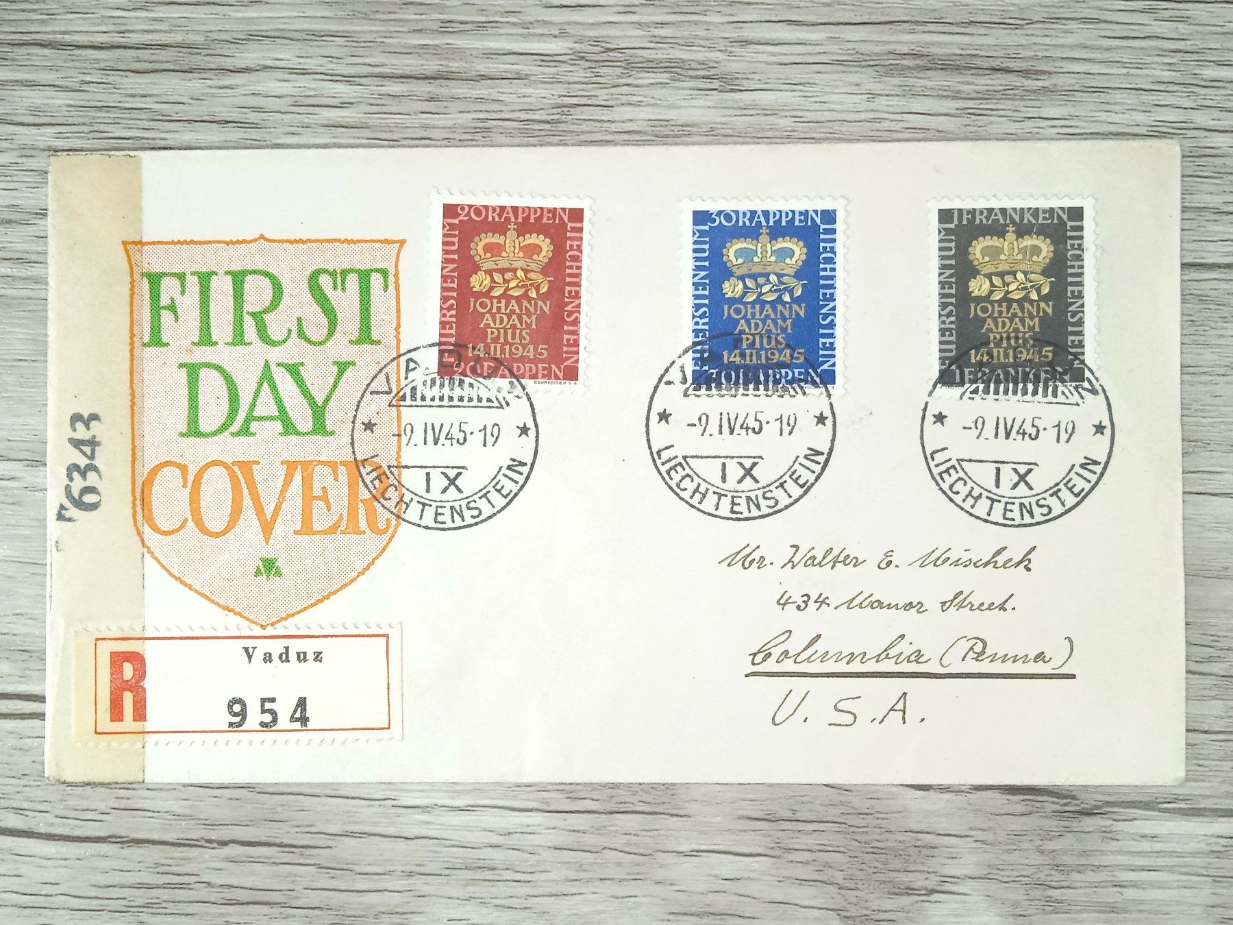 Tutti i francobolli: TR01 Enveloppe  + Timbre Liechtenstein 1945 – Usato da Cousset venduto da Patrick_Collections