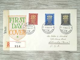 TR01 Enveloppe  + Timbre Liechtenstein 1945