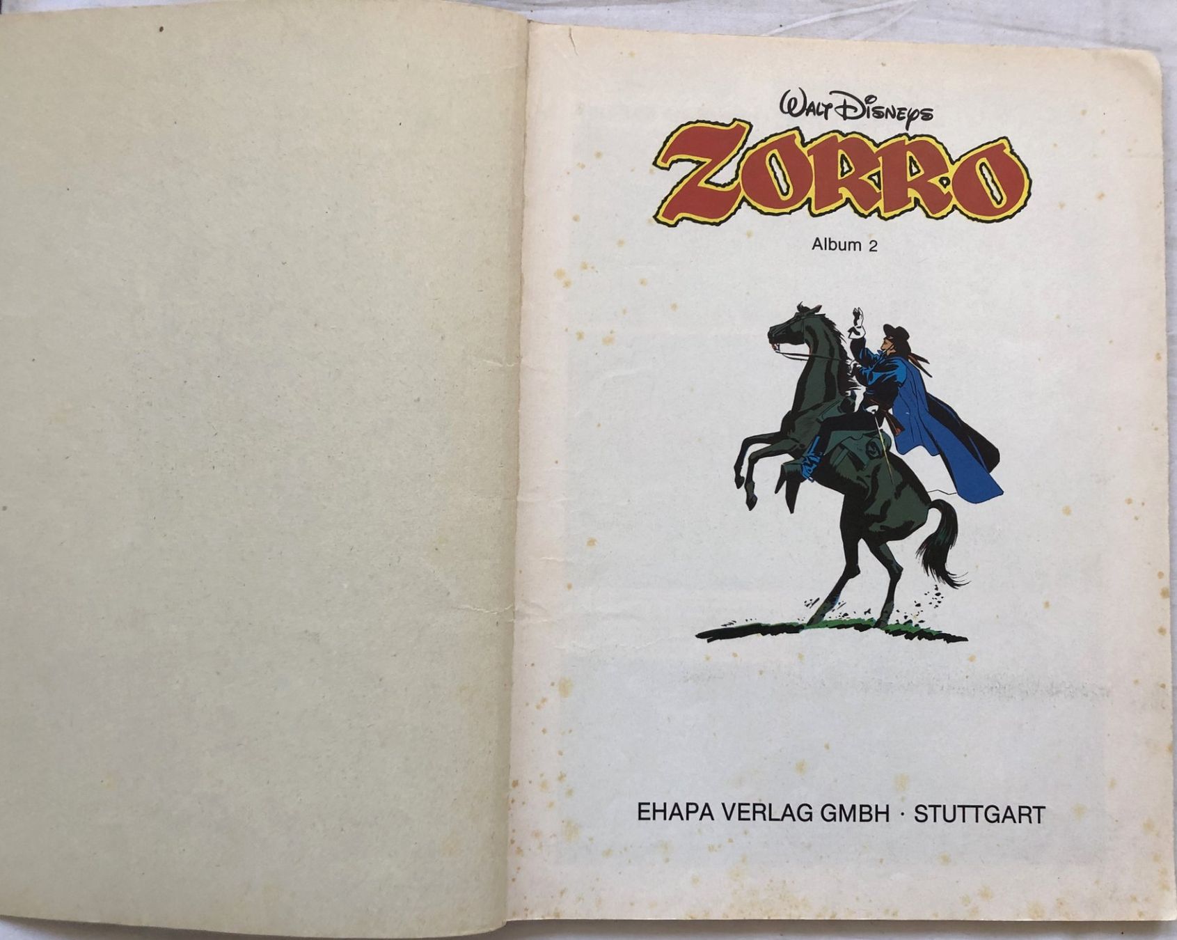 Fumetti: ZORRO - Comicalbum - Nr.2 - Ehapa Verlag – Usato da Schaffhausen venduto da durruti 1