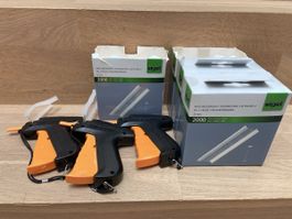 3 Sigel Etikettier-Pistolen +  Heftfäden