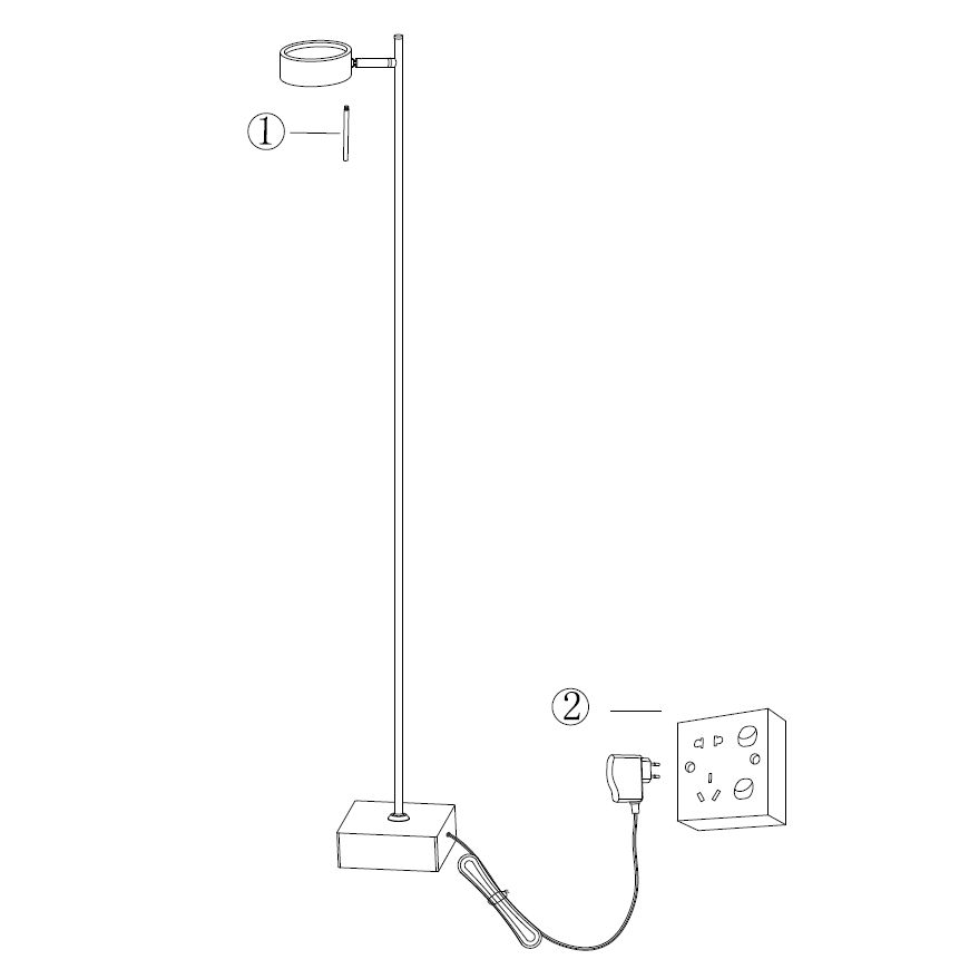 Lampade: LED Stehleuchte, Dimmer, 128 cm Höhe – Nuovo (secondo la descrizione) da Kreuzlingen venduto da Smart-Light 2