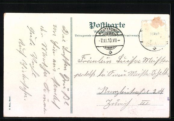 Cartoline postali: AK Richterswil, Teilansicht mit Kirche – Usato da Berlin venduto da bartko-reher 1