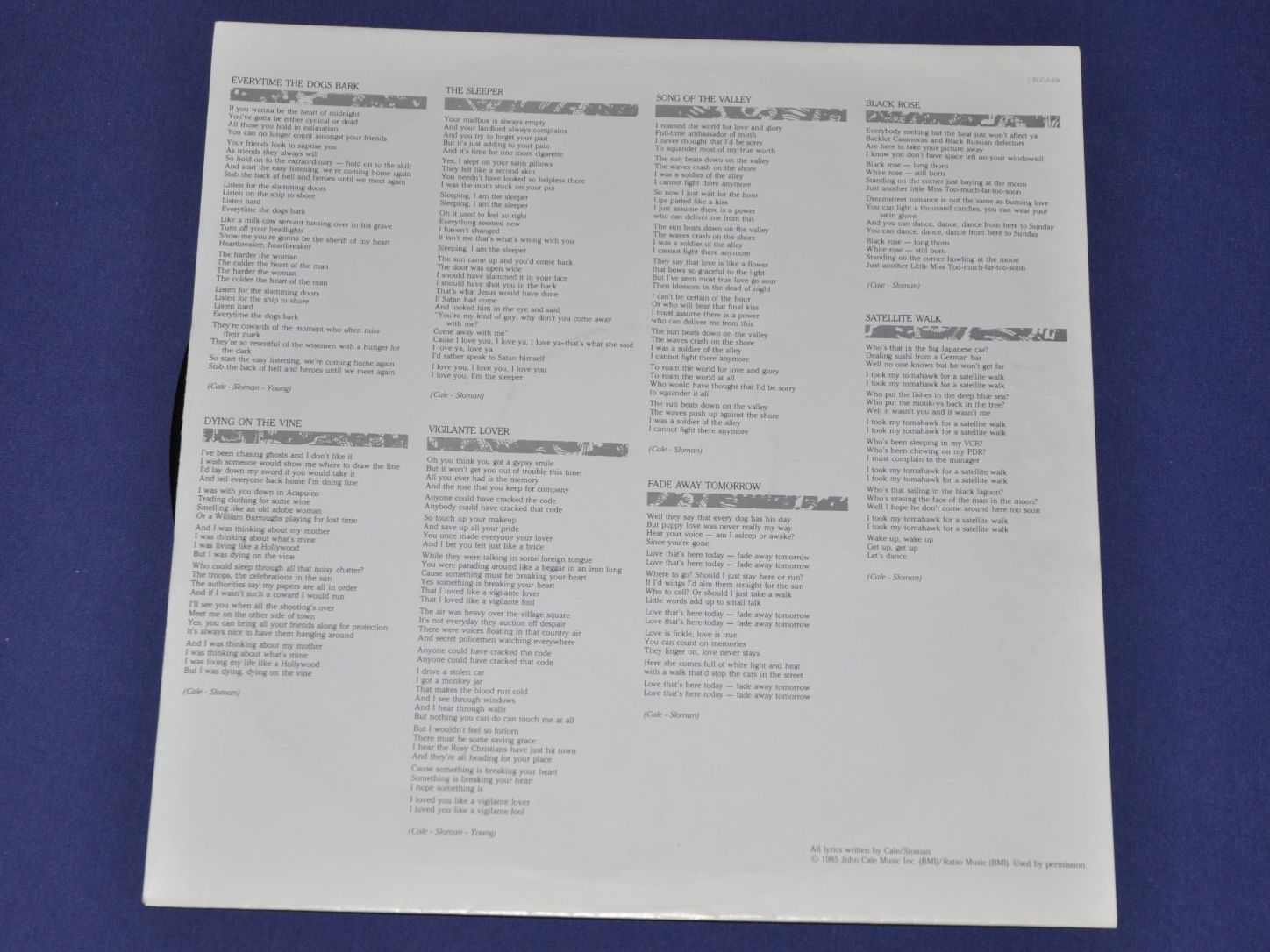 Vinyles: LP John Cale - Artificial Intelligence – D'occasion à Boll par Theodora15 3