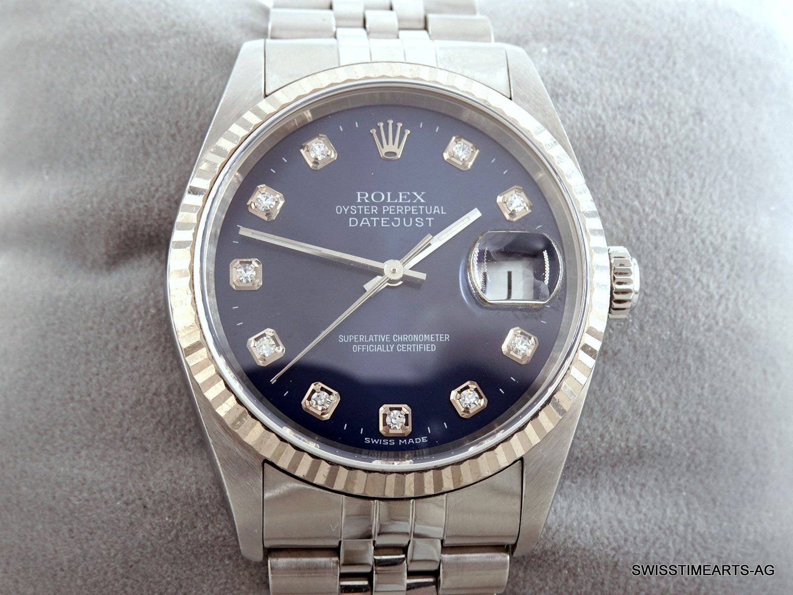 Rolex Orologi: ROLEX DATEJUST CHRONOMETER BLUE 16234 AUTOMATIK 36MM 2000 – Usato da Zürich venduto da SWISSTIMEARTS-AG 1