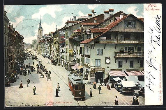 Cartes postales: Bern, Strassenbahn an Geschäften in der – D'occasion à Berlin par bartko-reher