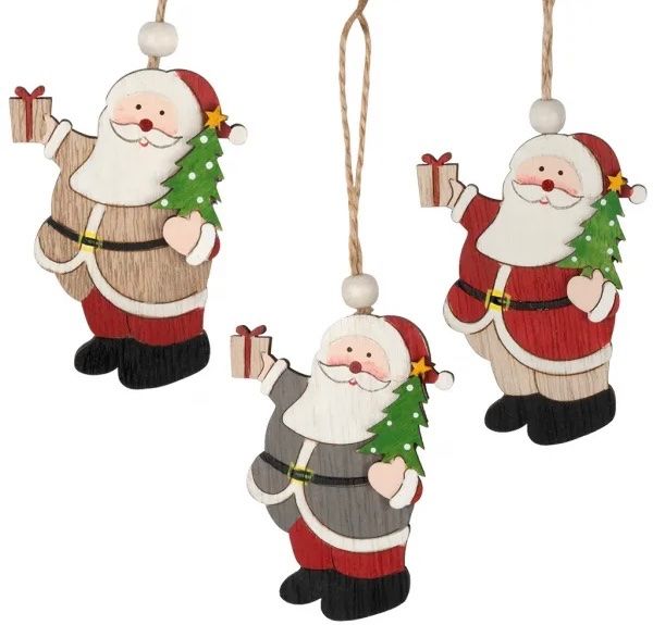 Tutte le decorazioni: Baumschmuck Weihnachtsmänner 9cm Holz – Nuovo e nell'imballaggio originale da Basel venduto da Seifehuesli 1