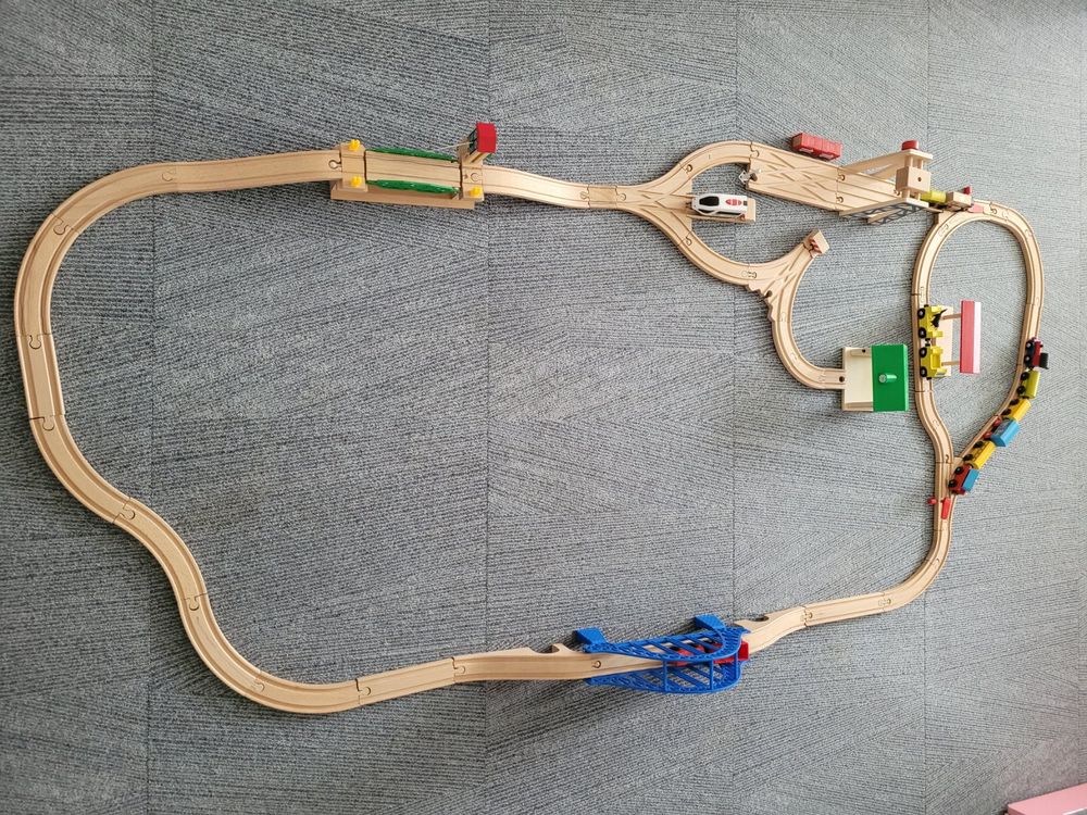 Holzbahn Hebebrücke - Kompatibel Mit Holzeisenbahn Sets Für Kinder