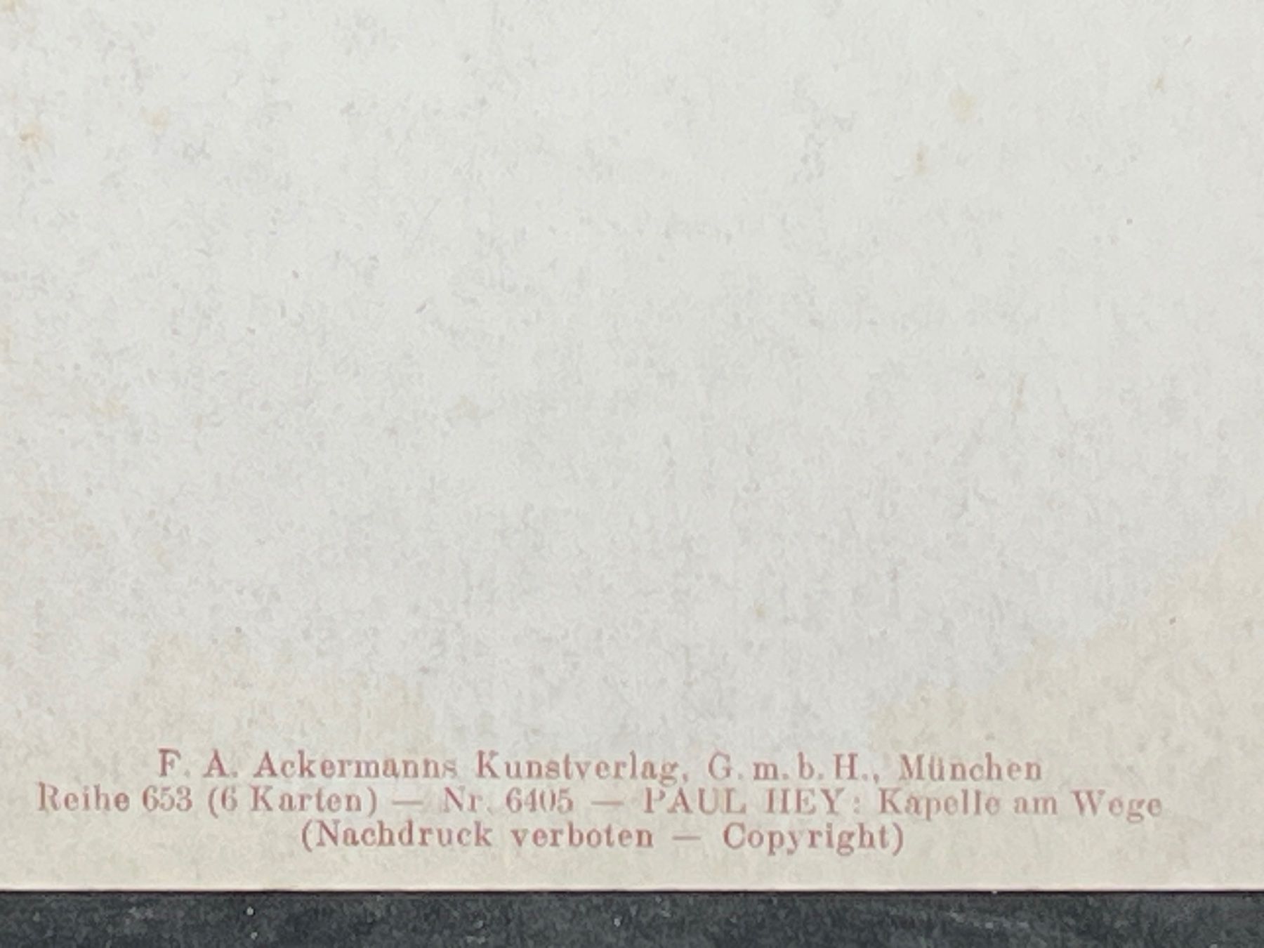 Cartoline postali: Ansichtskarte: P. Hey - Kapelle am Wege – Usato da Widnau venduto da Brusi9 2