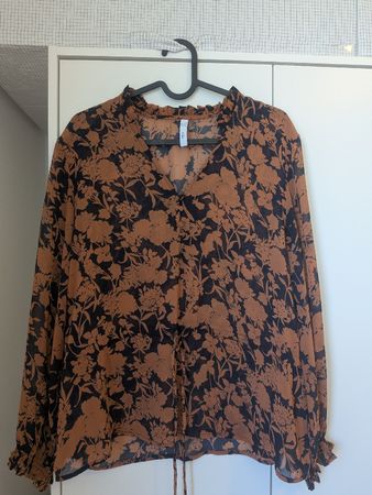 Mango Blouse - Floral Long Sleeve - Size S