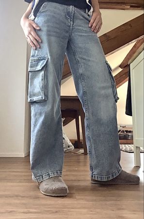 Baggy Light washed Cargo Jeans