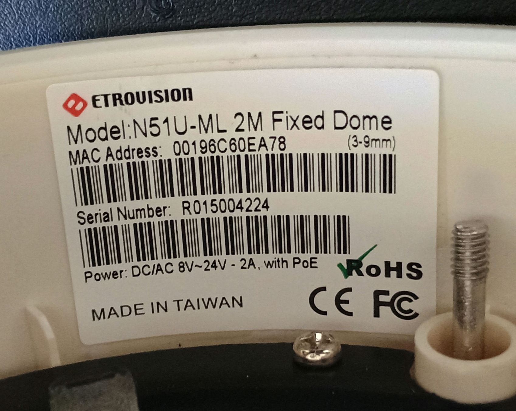 Webcam: ETROVISION N51U-ML 2M Fixed Dome Kamera – Usato da Neuendorf venduto da Buggle 4