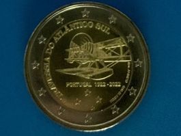Portugal- 2 Euro Crossing of the South Atlantic by plane UNC