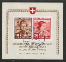 1941 : Pro Juventute Block, Ersttag, KP 600.--