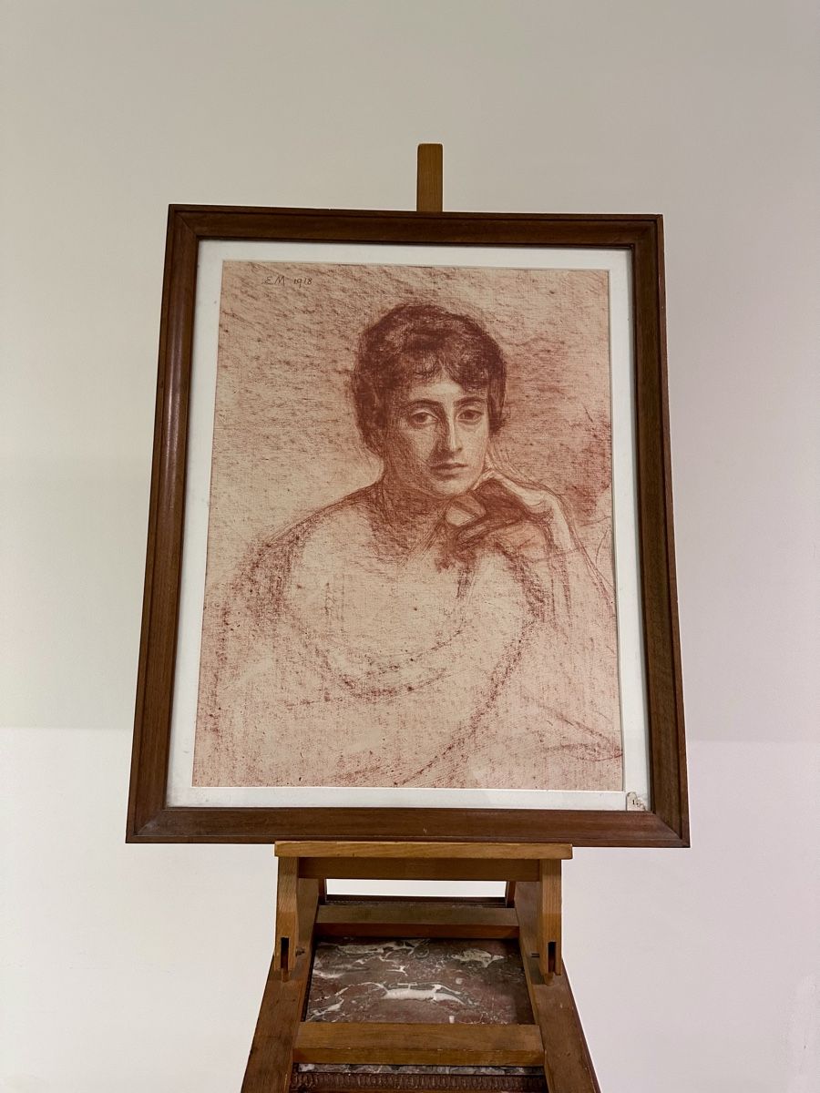 Dipinti: Portrait sanguine, monogramme EM 1918. – Usato da Genève venduto da Tom6 1