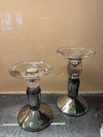 2er Set Kerzenständer "Depot", Glas/Metall, Neu