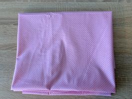 Baumwollstoff rosa mit weissen Punkten