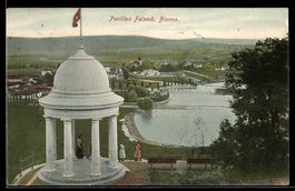 AK Bienne, Pavillon Felseck und Ortsansicht