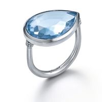 Bague BACCARAT-Paris „MHDT“, Argent 925, Cristal bleu pâle