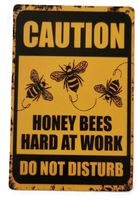 HONEY BEES HARD AT WORK - Holzschild  (neu/OVP)