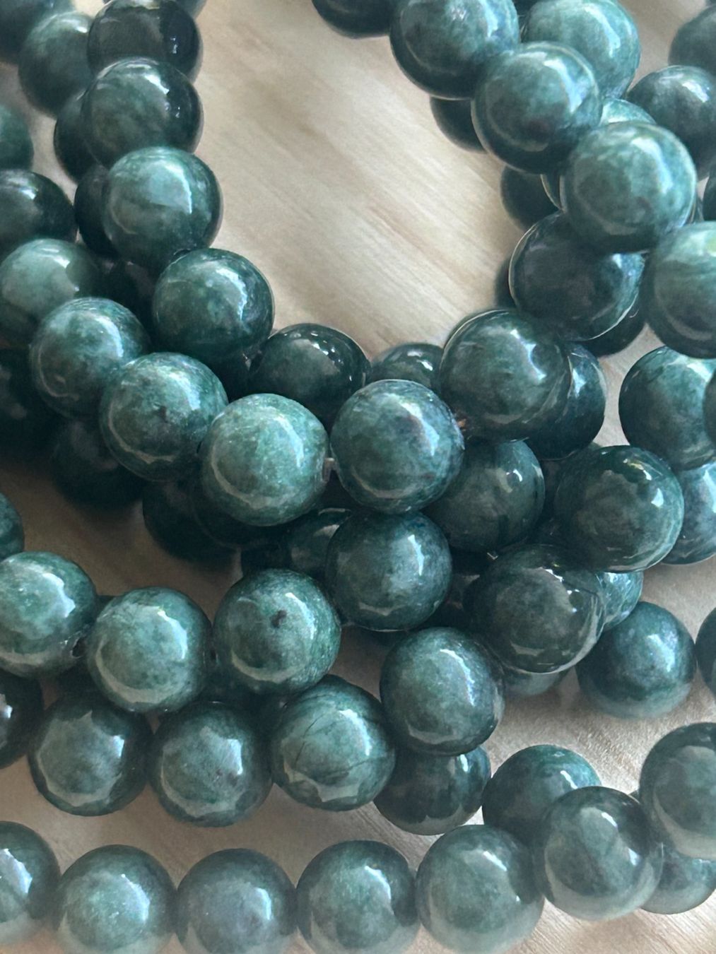 Minerali & Pietre curative: Strang echte dark Jade beads 8 mm – Nuovo e nell'imballaggio originale da Niederrohrdorf venduto da Ytobi 1