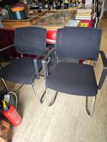 Esstisch stuhl 2er Set schwarz Mesh Stoff Metall Gestell ...