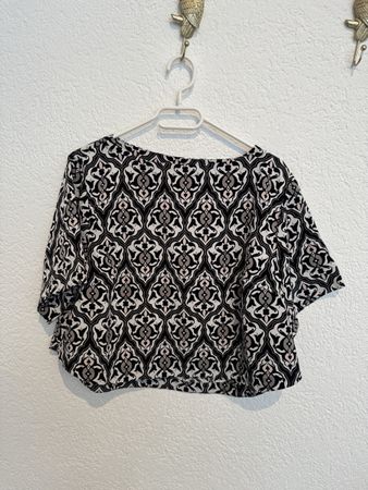 H&M Shirt oversized schwarz weiss rosa Gr. 38