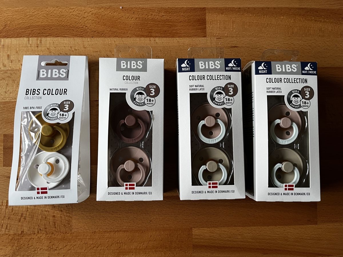 Bibs Succhiotti & catenelle porta ciuccio: Bibs Nuggi Schnuller 4x 2 Stück – Nuovo e nell'imballaggio originale da Werdenberg venduto da sunbo