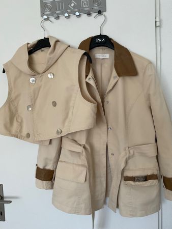 ESCADA Trenchcoat (2 Teile):Gr S/M (s. Masse) creme-beige