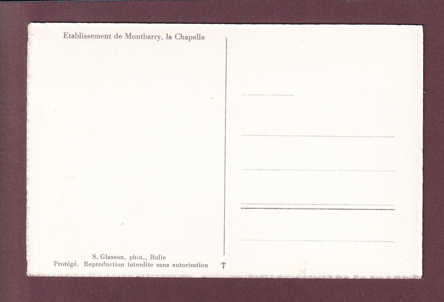 Cartoline postali: MONTBARRY - La Chapelle – Usato da Pully venduto da nicecards 1