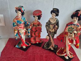 GEISHA Poupée japonaise vintage en soie, prix pour 1 poupée