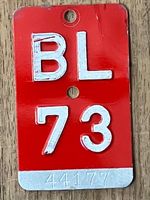 BL 73 - VELONUMMER - FAHRRADSCHILD - PLAQUE DE VELO - BL 73