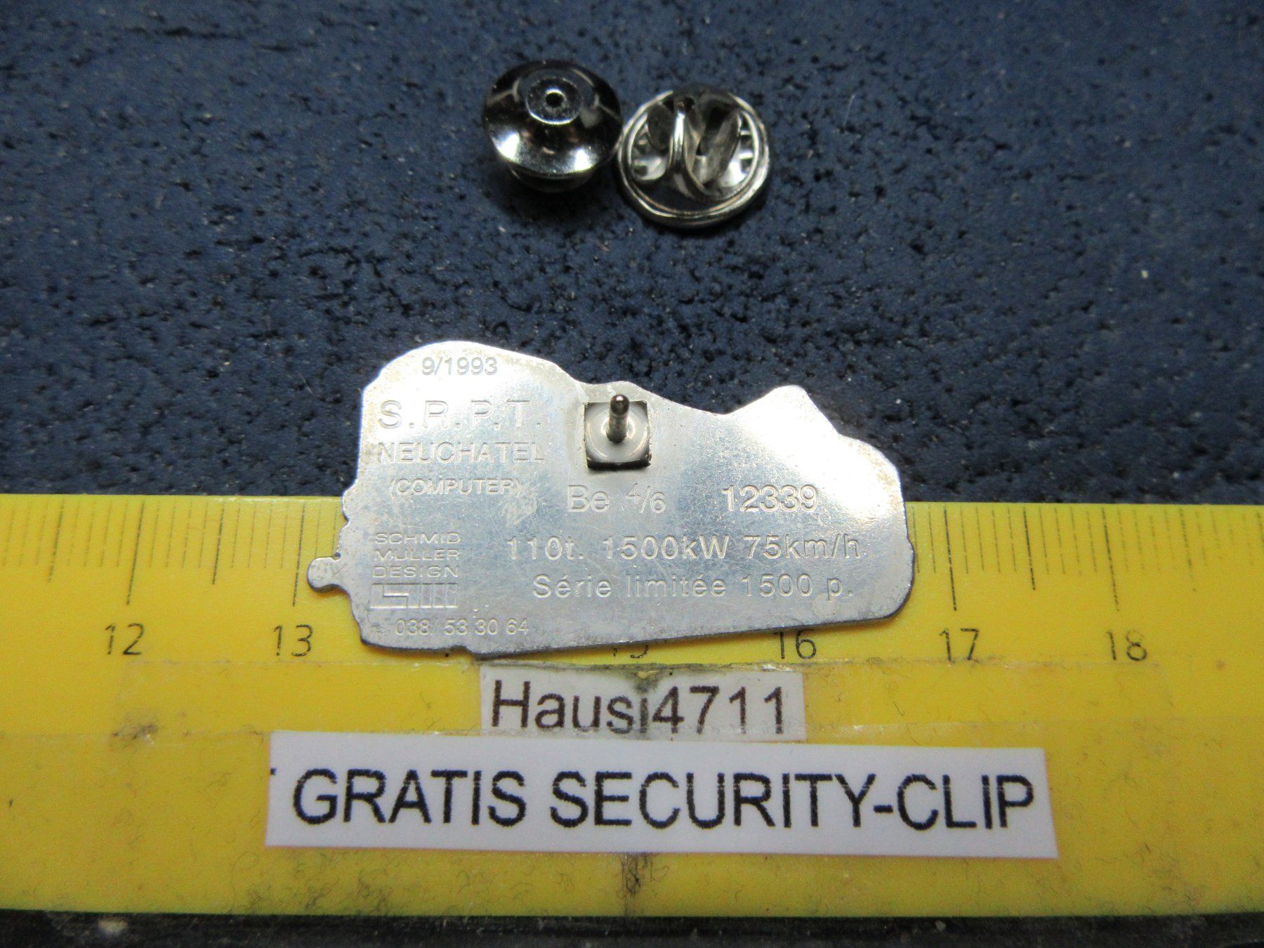 SBB/CFF/FFS Placchette & Badge: SCHMID-MÜLLER SMD PIN SBB Be 4/6 E-LOK OLDI – Usato da Ettingen venduto da Hausi4711 1