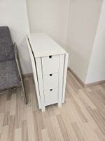 IKEA NORDEN Klapptisch / Gateleg-Tisch, weiss, 6 Schubladen