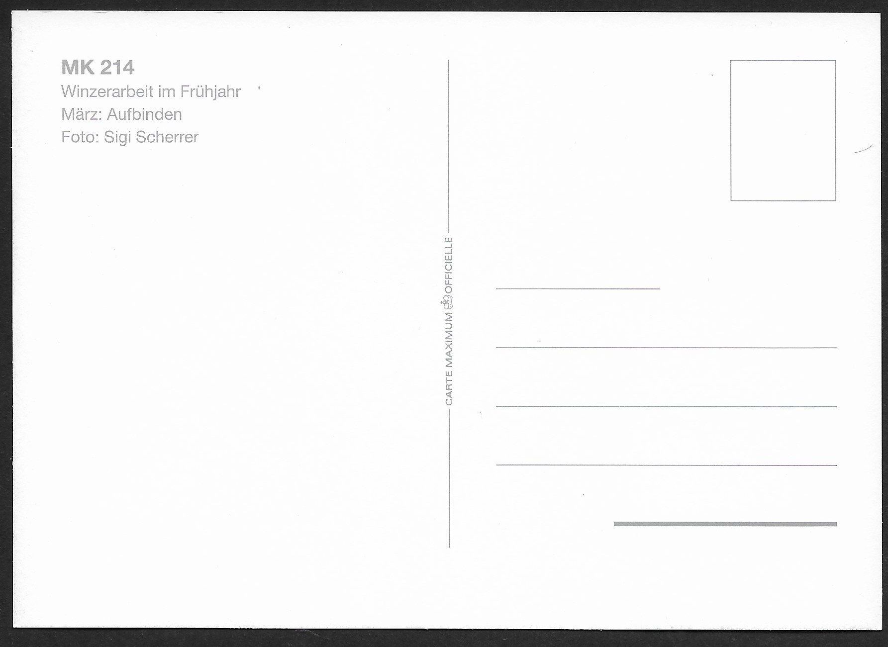 Alle Briefmarken: 2003: FL Winzerarbeit 2 Maxi-PK Serie – Gebraucht aus Walperswil von Tcheidi 2