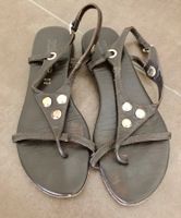 Leder Sandalette braun mit gold