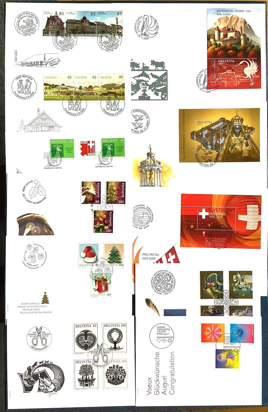 Alle Briefmarken: 2007 - 2009 / Div.FDC - Komplette Sätze mit Blocks – Neu (gemäss Beschreibung) aus Liestal von Skunk02