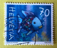 Nr.1027 GESTEMPELT Regenbogenfisch allein unterwegs 2001  ﻿