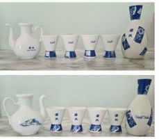 Antikes Set: GENJI SAKE Kännchen, 4 Becher, 1 Soja Kännchen