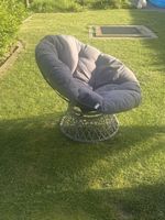 Bequemer Loungesessel für Garten & Balkon, grauer Polster, S