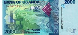 Uganda 2000 Schilling P-50 New Sign New Date UNZ