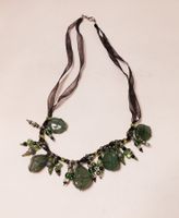 Boho-Halskette mit Aventurin-Steinen & Wire-Wrap