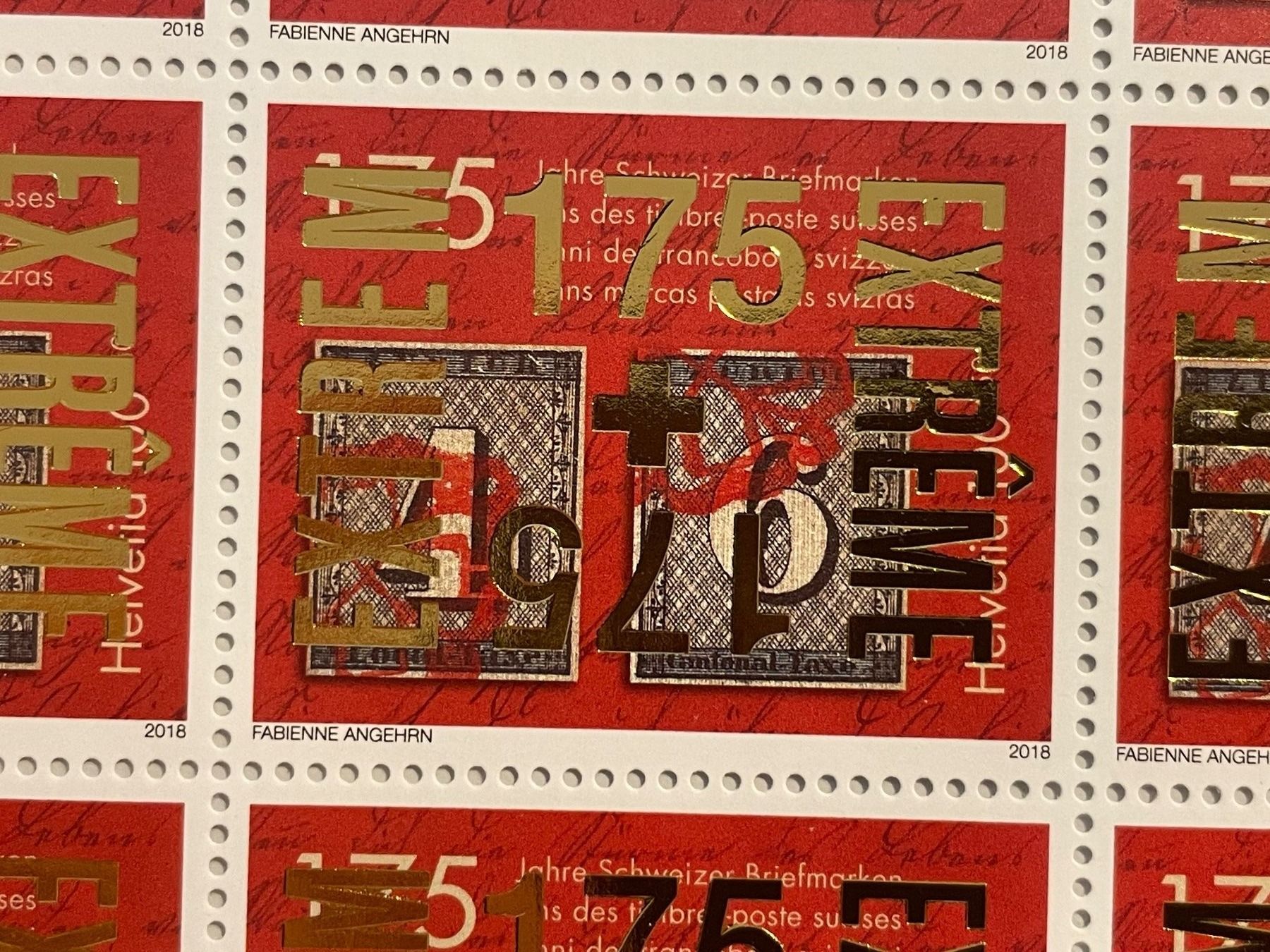 Tutti i francobolli: 2018 "175 J. Schweizer Briefmarken", Goldaufdruck,postfrisch – Usato da Küssnacht am Rigi venduto da POSTOMASTER 1