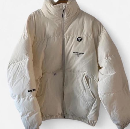 AAPE By A Bathing Ape Puffer Jacket White Size L New