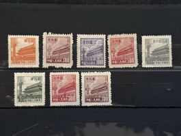 Timbres Chine 800-1600 avec valeur faciale 8 timbres